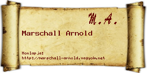 Marschall Arnold névjegykártya