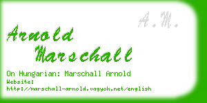 arnold marschall business card